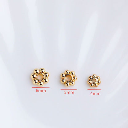 Stainless Steel Snowflake Spacer Beads 3-6mm Gold Tone 100pcs 2
