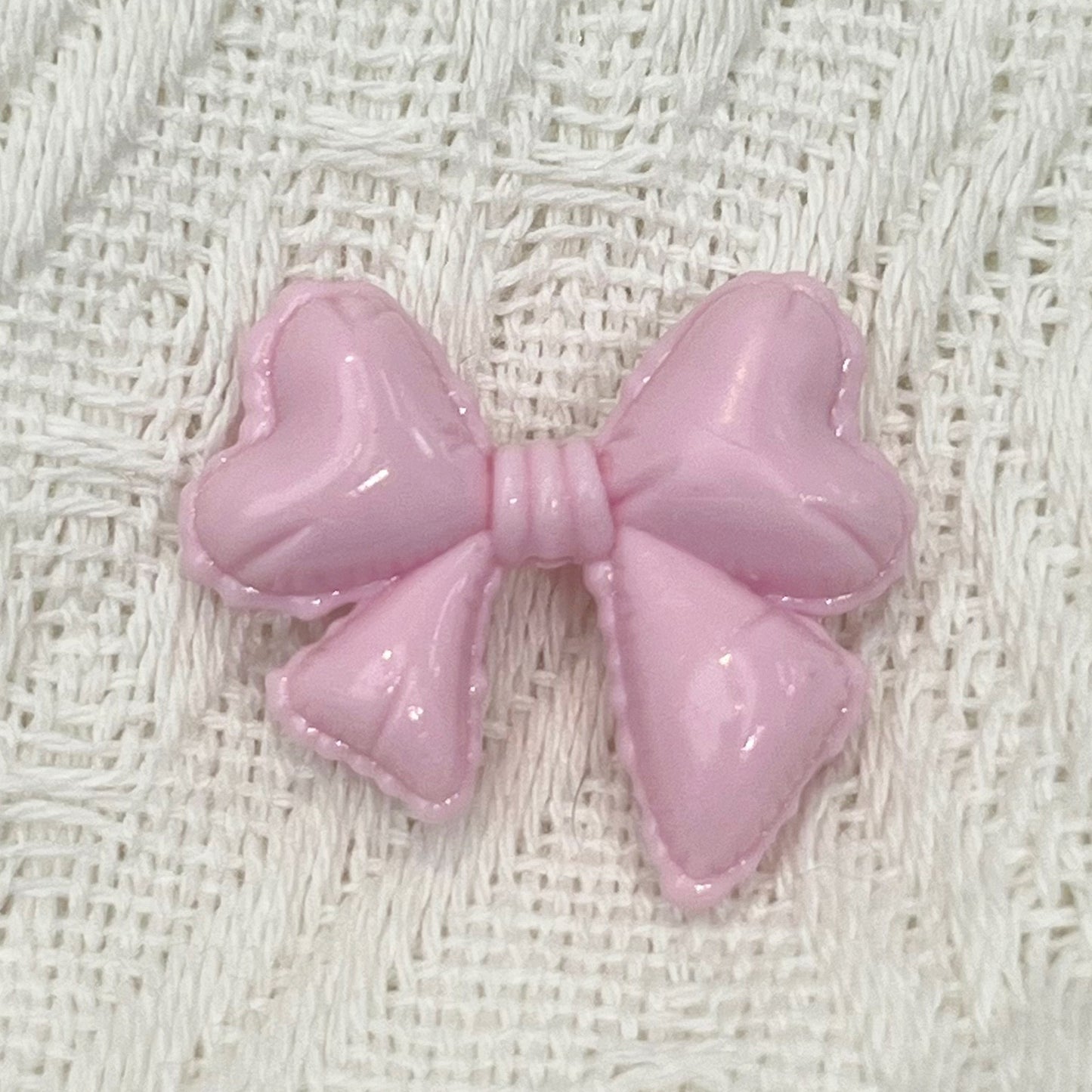Hand Painted Balloon Bow Acrylic Beads 33mm Solid Color 10pcs 7