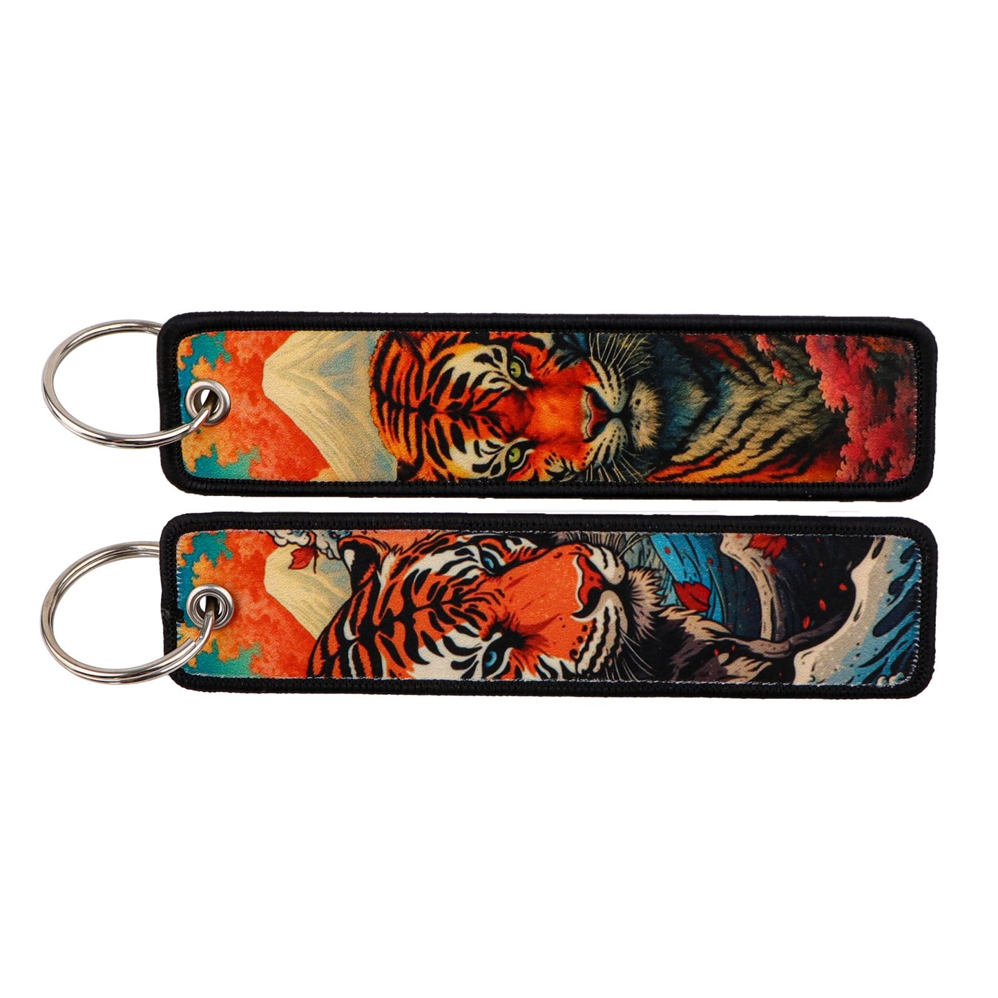 Double Sided Ukiyo Fabric Lanyard Keychain Japanese Motif 2pcs 26