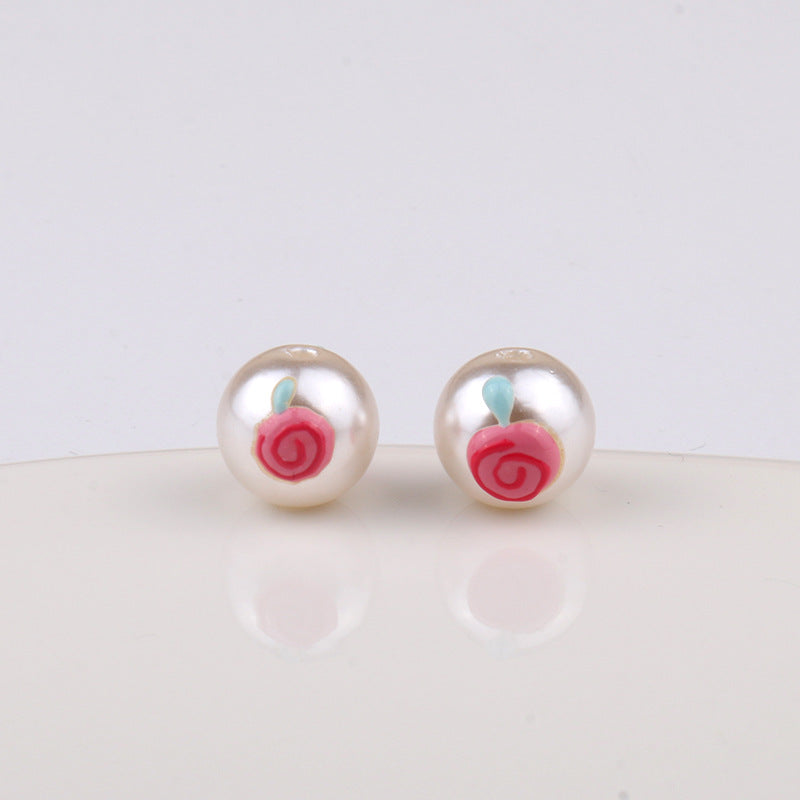 Hand Painted Acrylic Beads 12mm Enamel Cartoon Motifs 10pcs 15