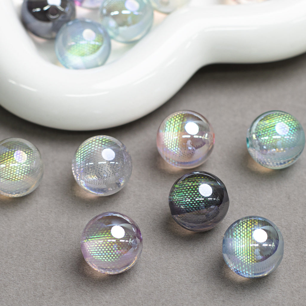 Iridescent Dream Catcher Resin Beads 16mm Round 10pcs