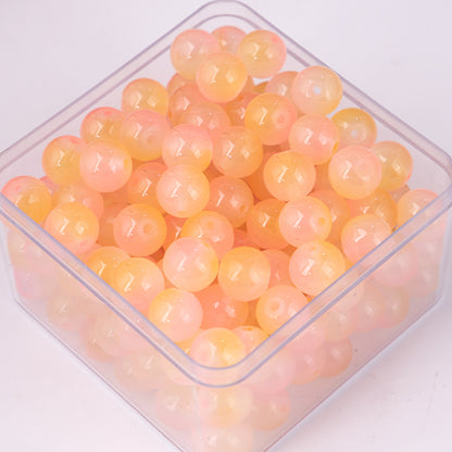 Crackle Round Glass Beads 10mm Dual Color Gradient Mix 50pcs 8