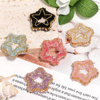 Hollow Star Rhinestone Beads 31mm Pastel Pave Gold Edges 10pcs 4