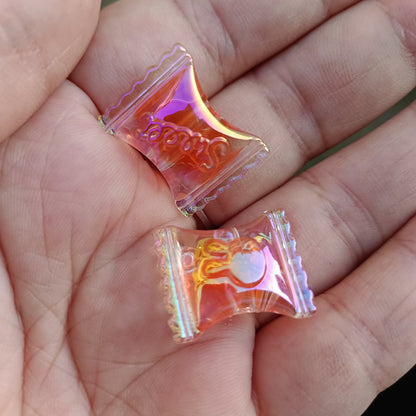 Transparent Candy Bag Acrylic Beads 17x21mm UV Plating 100pcs 8