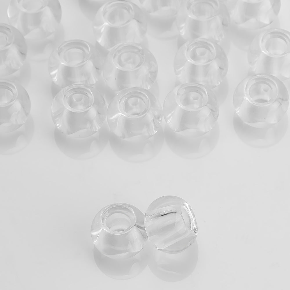 Glass Round Spacer Beads 14mm Multicolor Large Hole 40pcs 7