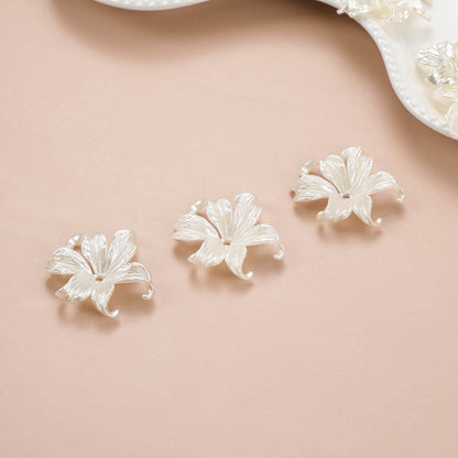 Pearl Pinktail Flower Acrylic Beads 42mm ABS Plastic 100pcs 4