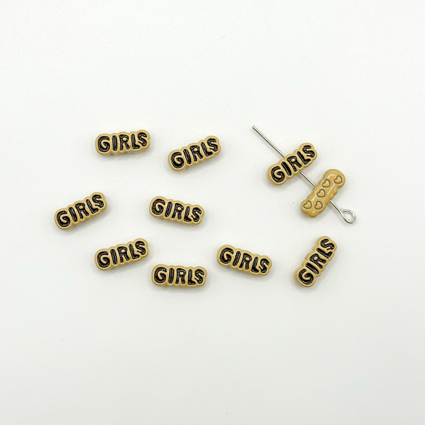 Girl Character Plate Metal Beads 12mm Baking Painted 20pcs 18
