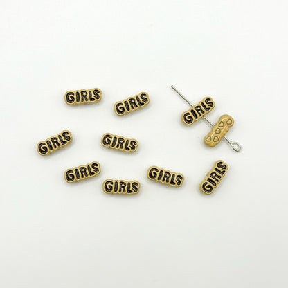 Girl Character Plate Metal Beads 12mm Baking Painted 20pcs 18