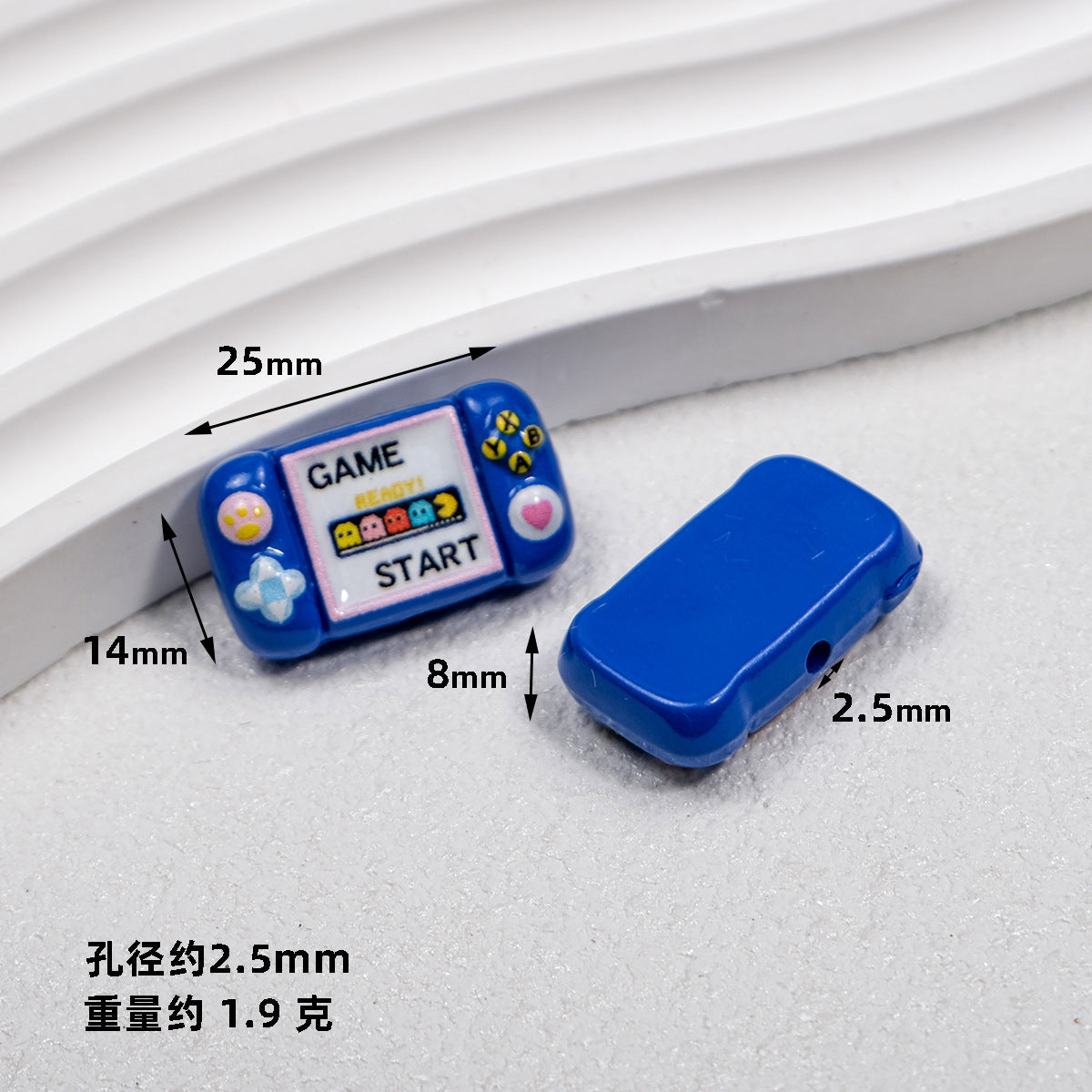 Printed Square Acrylic Beads 25mm Game Console Design 10pcs 3