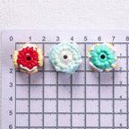Hand Painted Heart and Flower Acrylic Beads 18-20mm Pastel Enamel 10pcs 4
