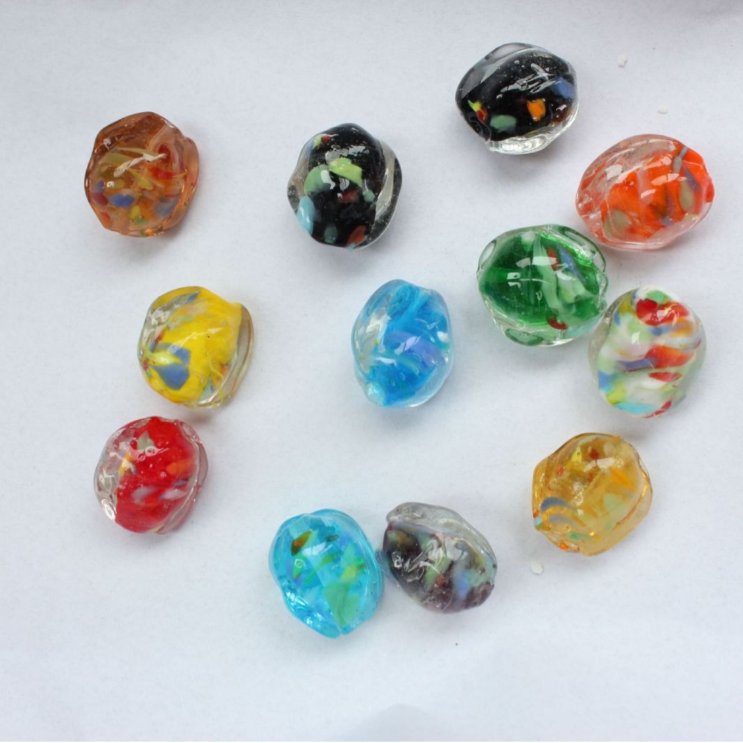 Lampwork Irregular Shaped Glass Beads 22mm Colorful Glossy 50pcs 3