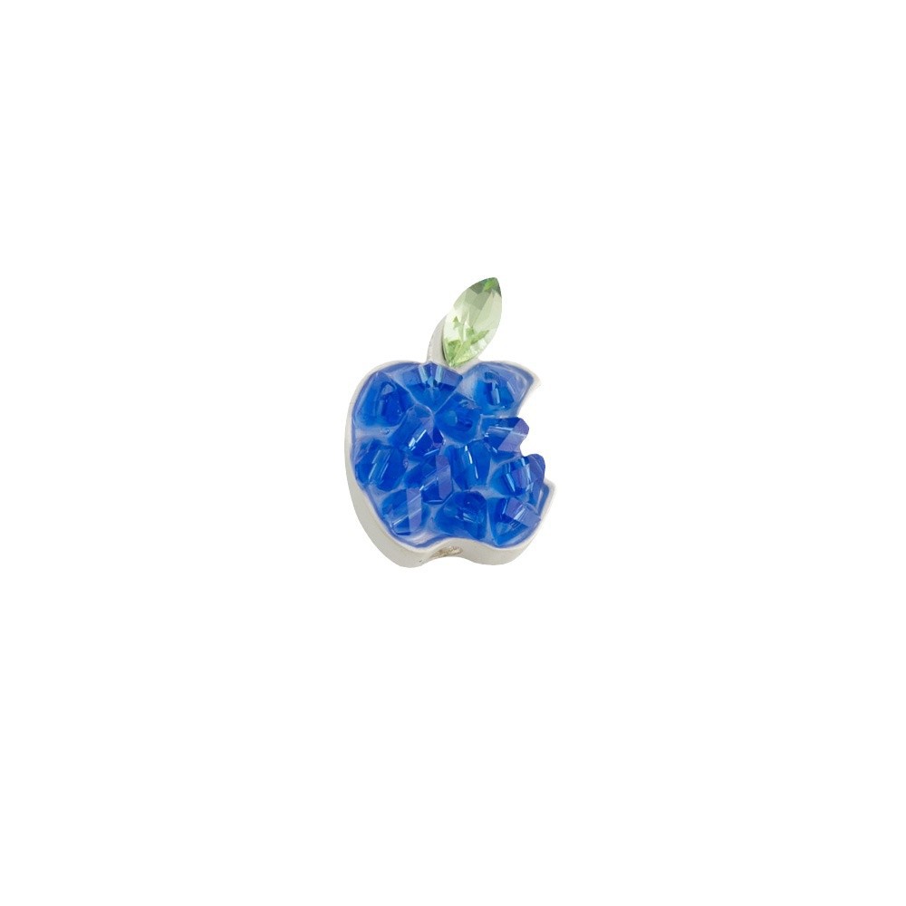 Apple Rhinestone Beads 17mm Colorful Pave Alloy 10pcs 5