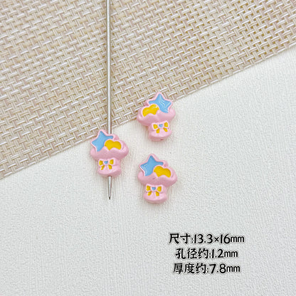 Bouquet and Heart Gift Box Metal Beads 13mm 16mm Pastel Painted 10pcs 4