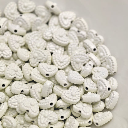 Heart Metal Beads 8mm Baking Painted Lace Zinc Alloy 30pcs 10
