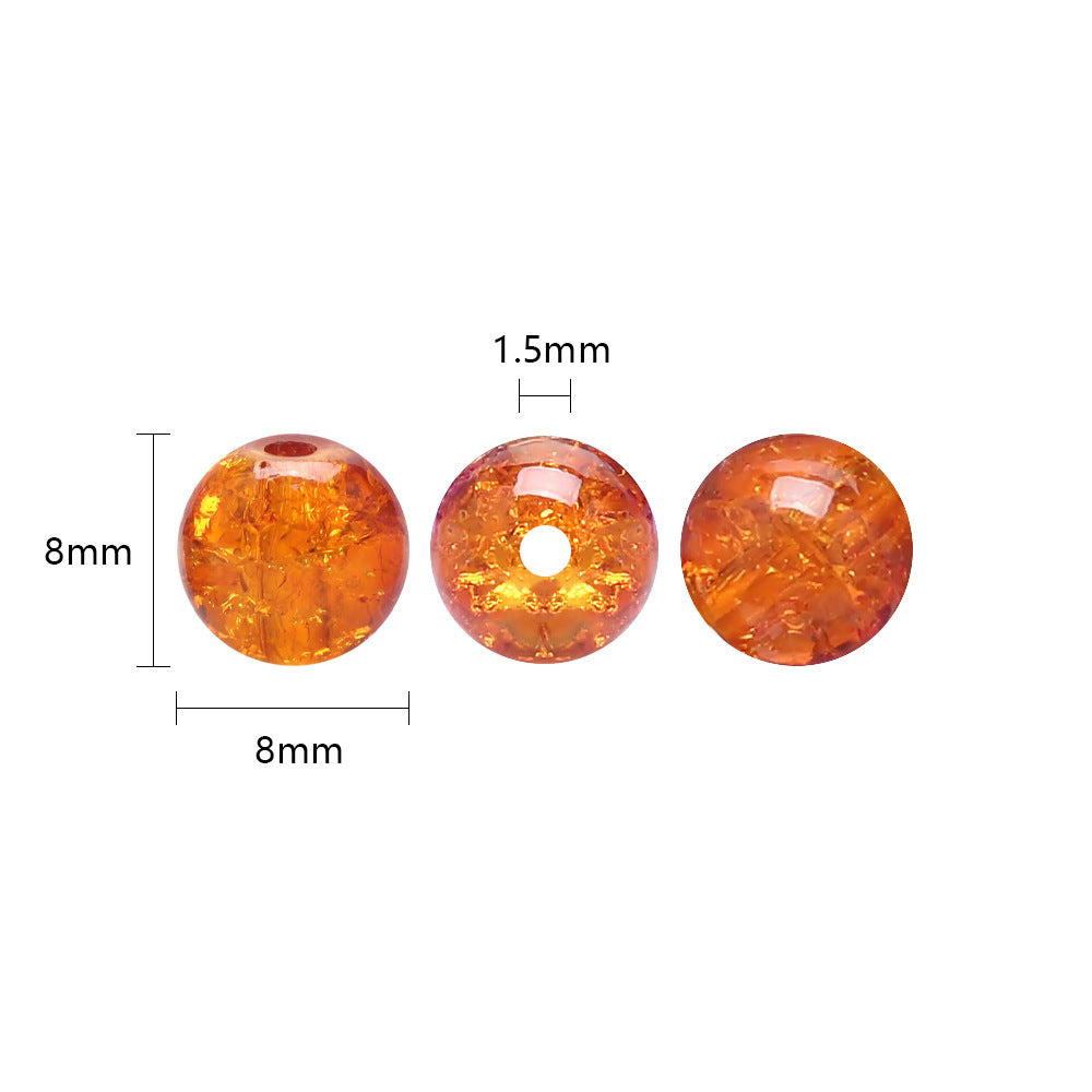 Crackle Round Glass Beads 8mm Monochrome Translucent 200pcs 2