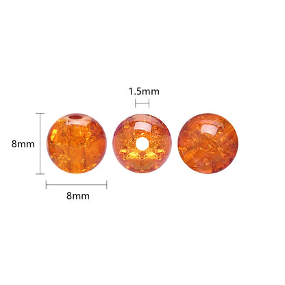 Crackle Round Glass Beads 8mm Monochrome Translucent 200pcs 2