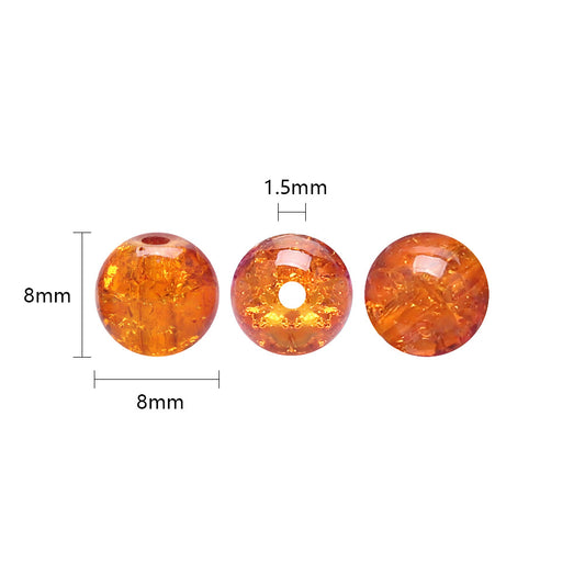 Crackle Round Glass Beads 8mm Monochrome Translucent 200pcs 2
