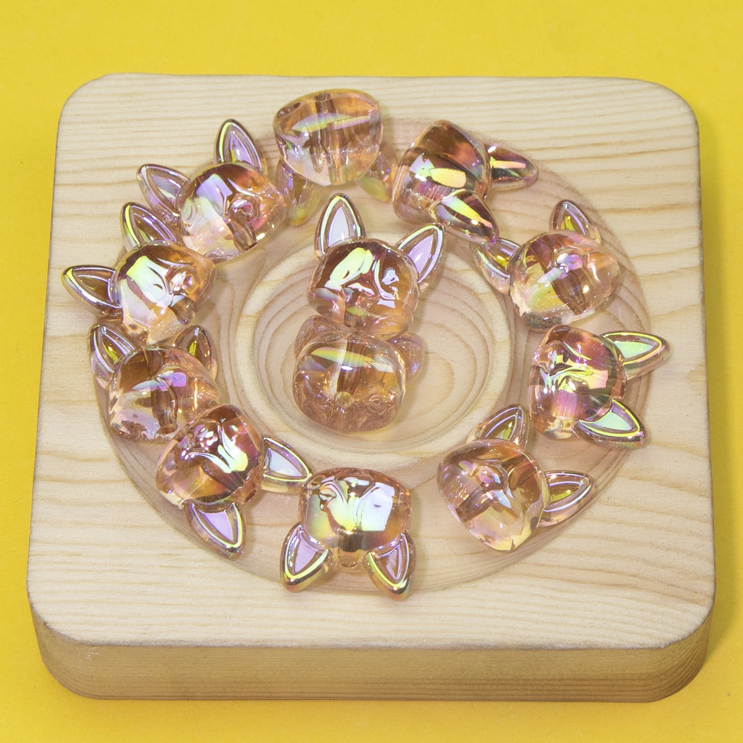 Transparent Plating Corgi Acrylic Beads 18mm Iridescent 20pcs 9