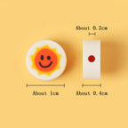 Flat Clay Beads 10mm Smiley Sun Pattern Polymer 100pcs 2