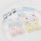 Clear Square Acrylic Beads 14mm Sanrio Cartoon Designs 10pcs 2