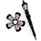 Silicone Focal Beads Clown Gothic Dark Hair Pink Outfit 20pcs 3