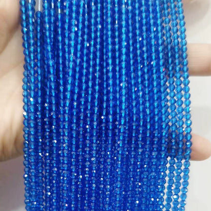 Transparent Disc Seed Glass Beads 2mm Glossy Blue Tones 360pcs 2 Strands 21