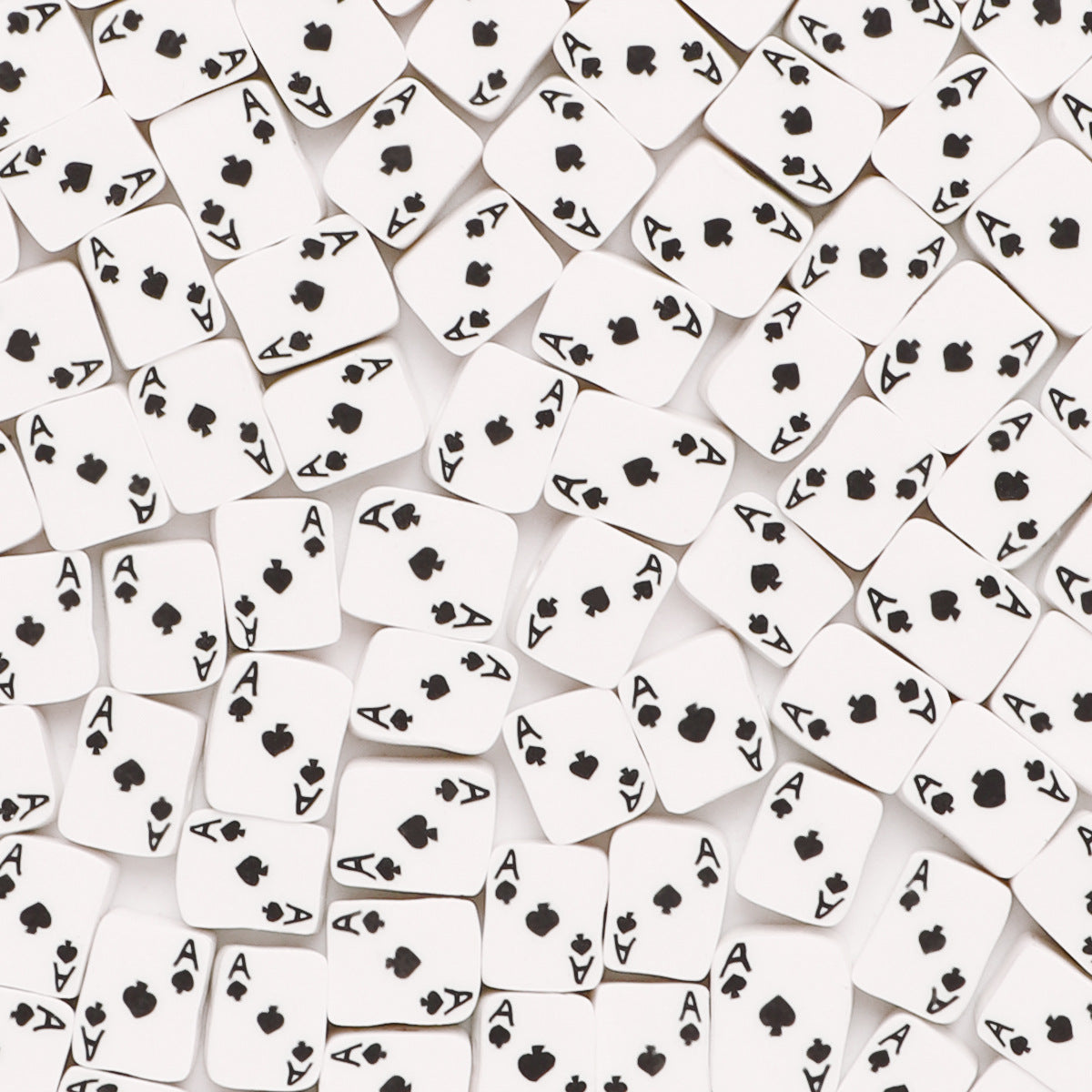 Flat Clay Beads 10mm Playing Cards Polymer Mixed 100pcs 8