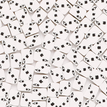 Flat Clay Beads 10mm Playing Cards Polymer Mixed 100pcs 8