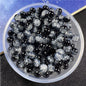 Crackle Flower Glass Beads 8mm Soft Purple Blue Gradient 3 Strands 32