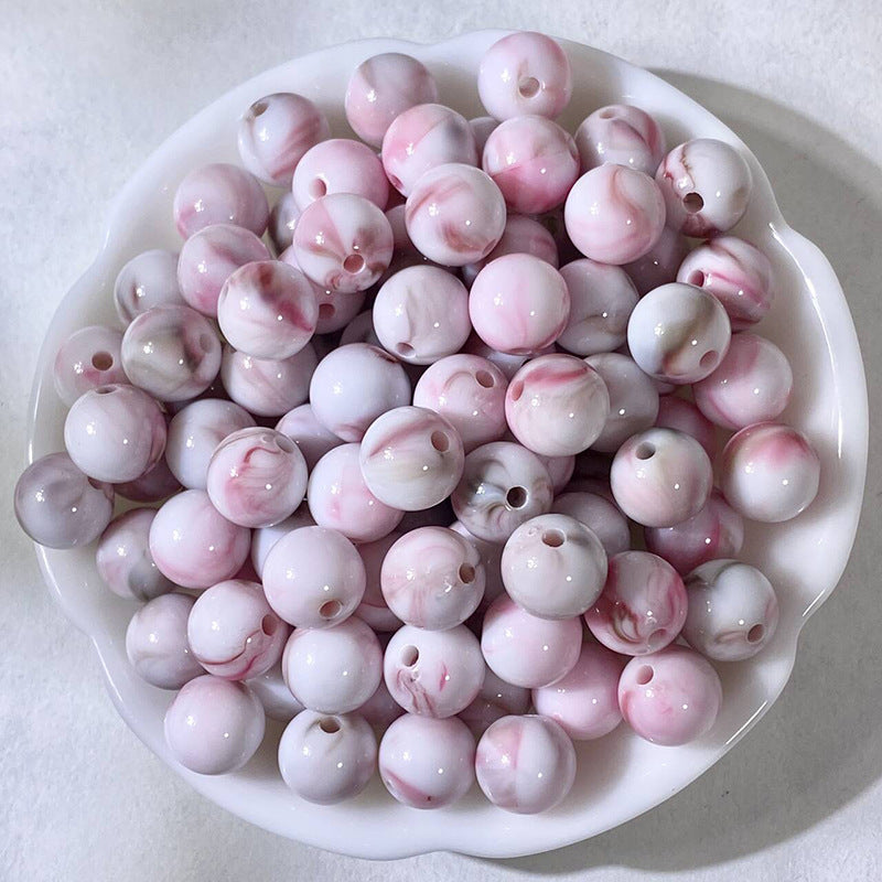 Imitation Crystal Resin Beads 10mm Round Glossy Gradient 100pcs 14