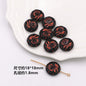 Painted Acrylic Beads Black Red Series Carved Patterns 100pcs 2