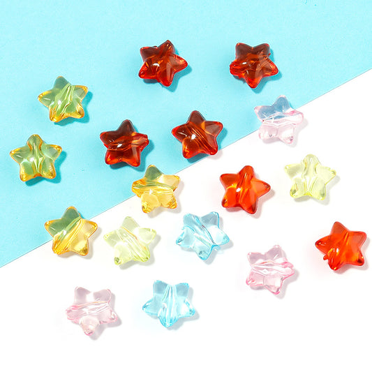 Candy Color Transparent Pentagram Acrylic Beads 12mm 100pcs 2