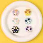 Glossy Pastel Cat Paw Resin Beads 25mm Shiny Plating 10pcs 4