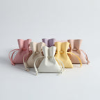 Microfiber Drawstring Pouches Imitation Leather Solid Colors 1pc 7x8 or 8x10cm 2