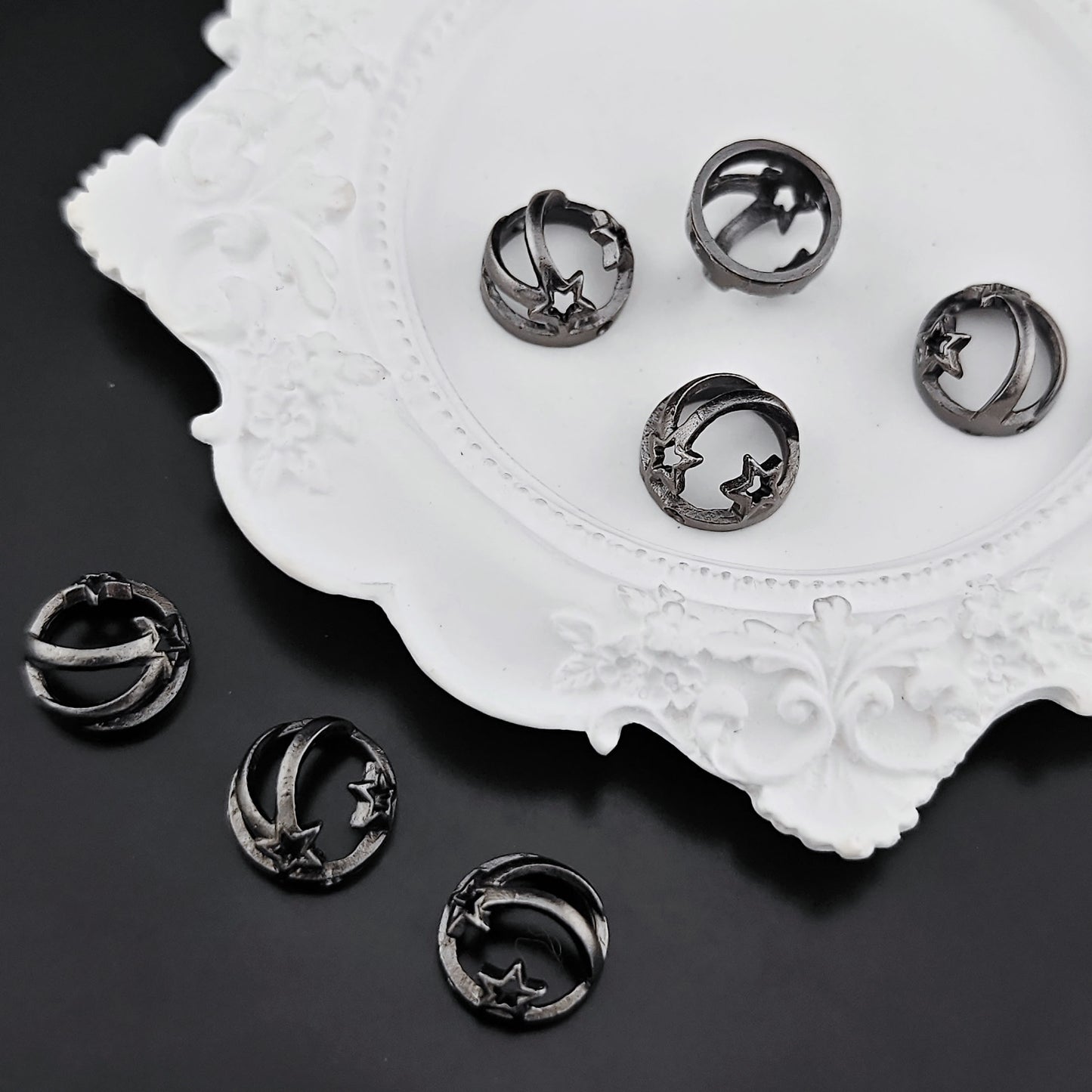 Shooting Star Metal Bead Frames 12mm Hollow Zinc Alloy 20pcs 4