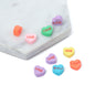 Heart Clay Beads 10mm Love Letter Pastel Colors Polymer 100pcs 4
