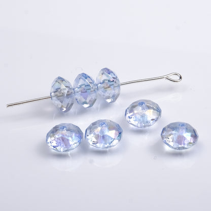 Acrylic Faceted Flat Spacer Beads 8mm Clear Plating 500pcs 7