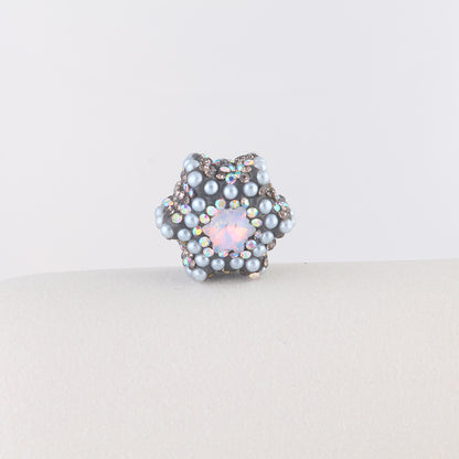 Polymer Clay Hexagonal Star Rhinestone Beads 23mm Full Rhinestone 6pcs 12