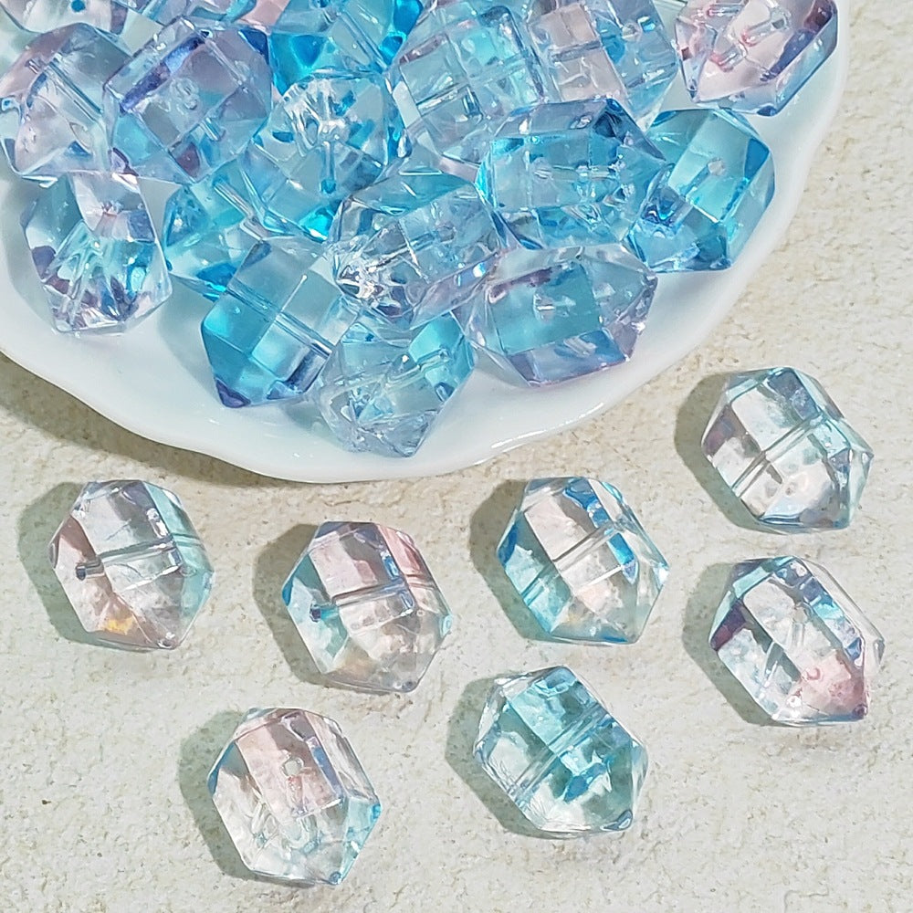 Gradient Faceted Hexagonal Prisms Glass Beads 20mm 25pcs 3