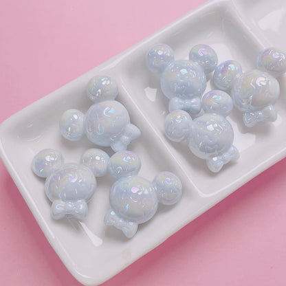 Glow Acrylic Mickey Head Acrylic Beads 28mm Pastel Glow 5pcs 7