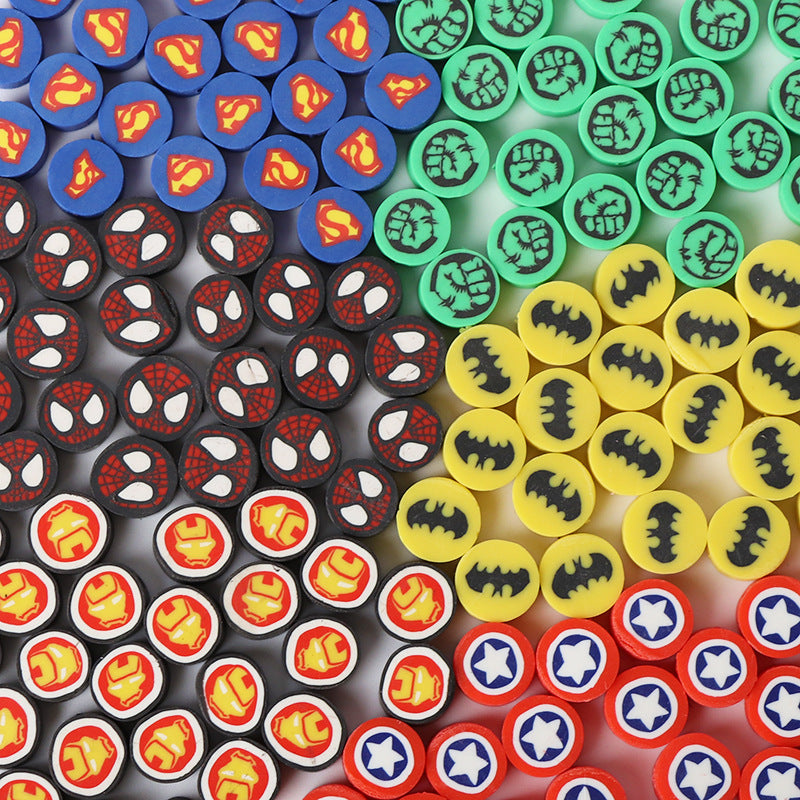 Flat Clay Beads 10mm Hero Series Polymer Colorful 100pcs