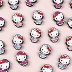 Silicone Focal Beads Nurse Hello Kitty Pink Blue Purple Uniforms 20pcs 2