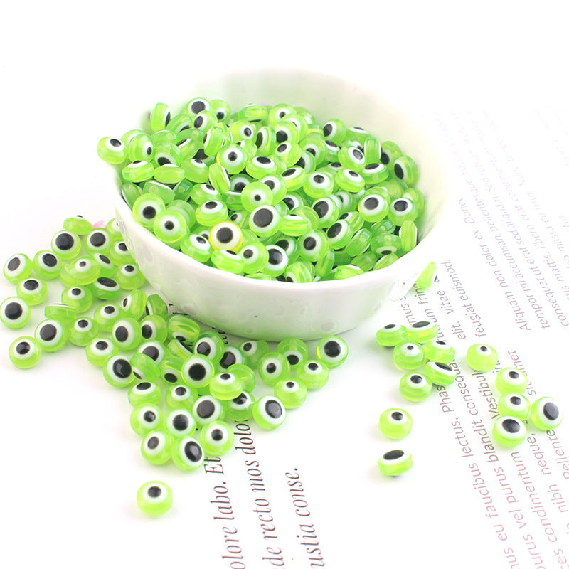 Flat Evil Eye Resin Beads 6-10mm Glossy Colorful 500pcs 11