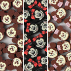 Character Flat Clay Beads 10mm Mickey Minnie Faces 100pcs