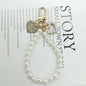 Pearl Heart Beaded Keychain with Gold Accents Elegant Charm 9