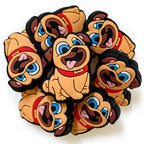 Silicone Focal Beads Animal Puppy Orange Pug Blue Eyes 20pcs 4