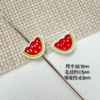 Baking Painted Watermelon and Cake Metal Beads 16mm Colorful 10pcs 5