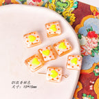Lampwork Glass Beads Square 15mm Hand Painted Dotted Heart 10pcs 6