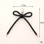 Colorful PU Leather Bow Keychain with Silver Tone Metal 3pcs 2