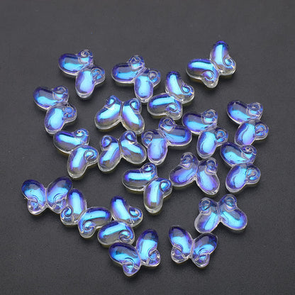 Butterfly Plated Transparent Glass Beads 10x14mm 20pcs 15